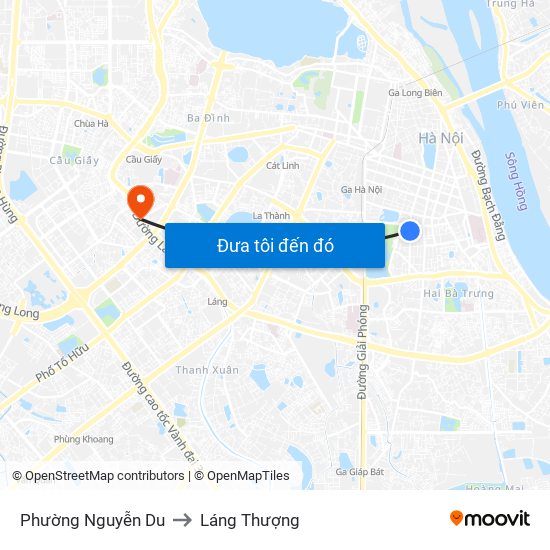 Phường Nguyễn Du to Láng Thượng map