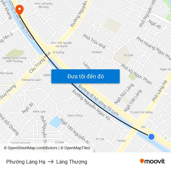 Phường Láng Hạ to Láng Thượng map