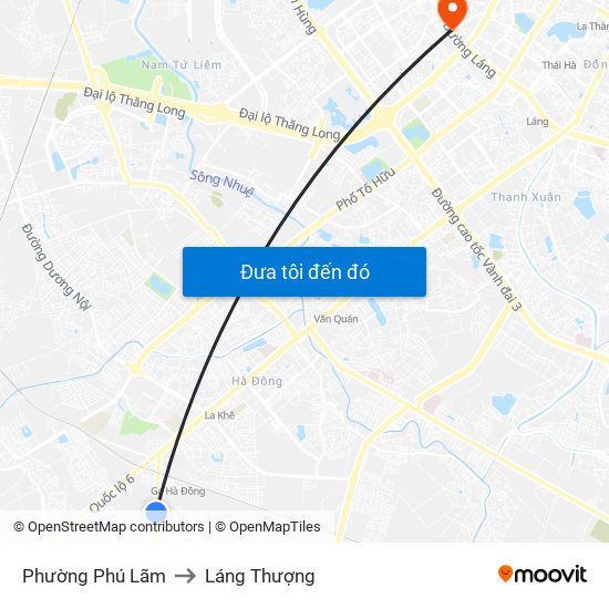 Phường Phú Lãm to Láng Thượng map