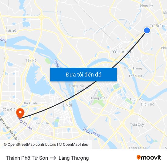 Thành Phố Từ Sơn to Láng Thượng map