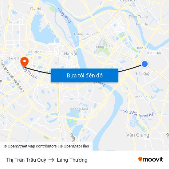 Thị Trấn Trâu Quỳ to Láng Thượng map