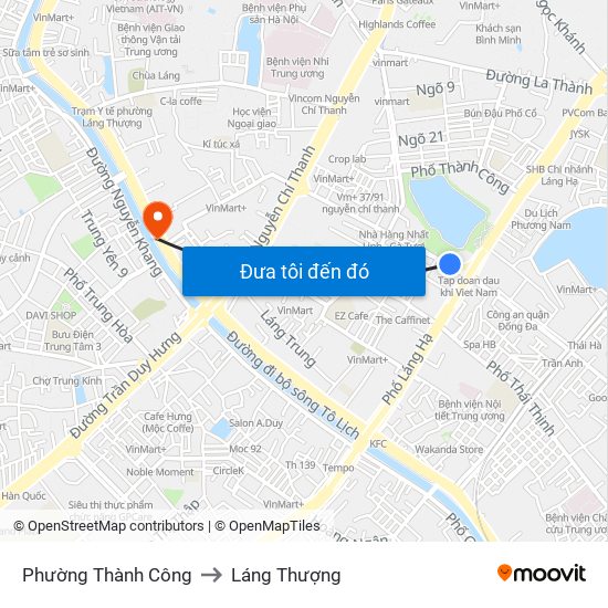 Phường Thành Công to Láng Thượng map