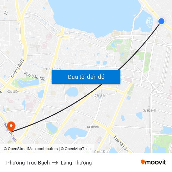 Phường Trúc Bạch to Láng Thượng map