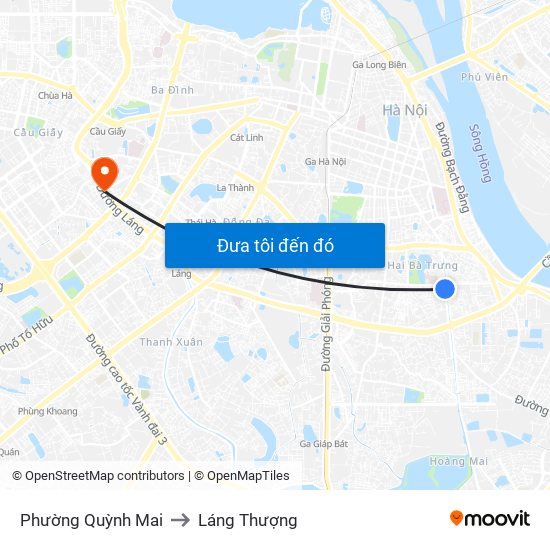Phường Quỳnh Mai to Láng Thượng map