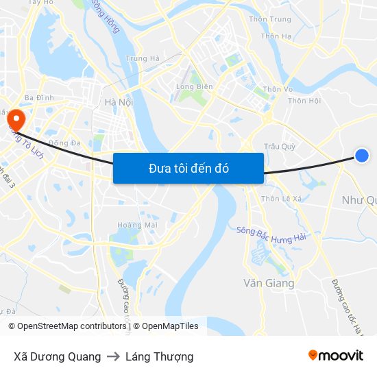 Xã Dương Quang to Láng Thượng map