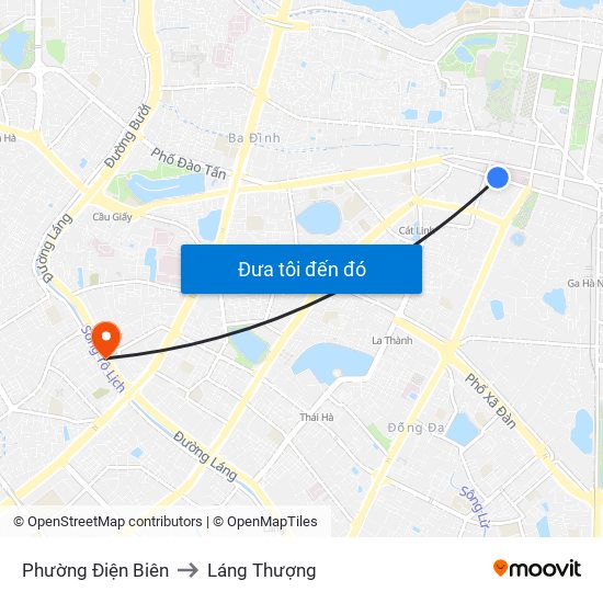 Phường Điện Biên to Láng Thượng map