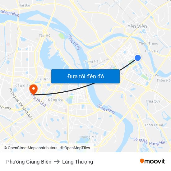 Phường Giang Biên to Láng Thượng map