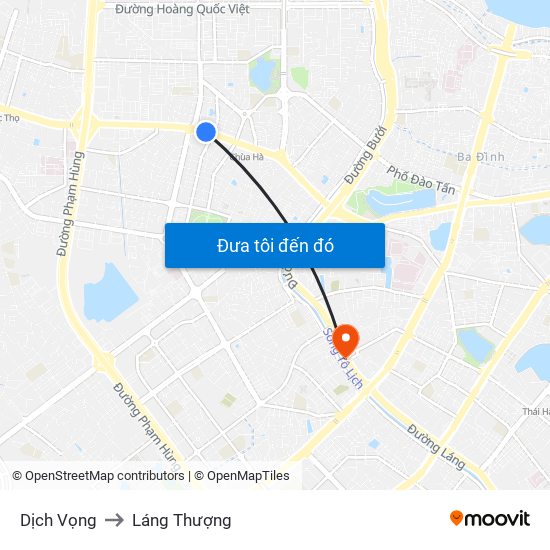 Dịch Vọng to Láng Thượng map