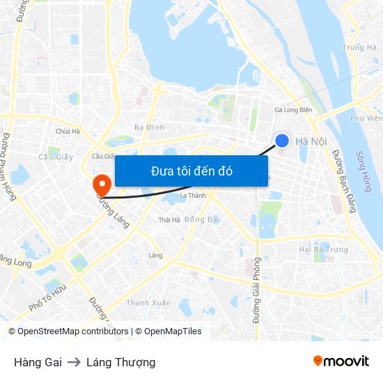 Hàng Gai to Láng Thượng map