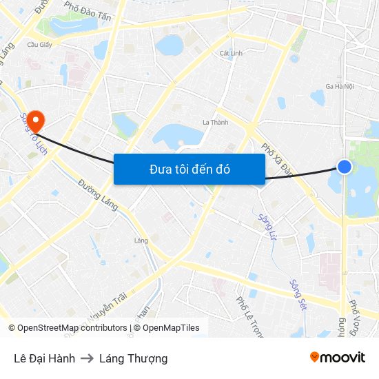 Lê Đại Hành to Láng Thượng map