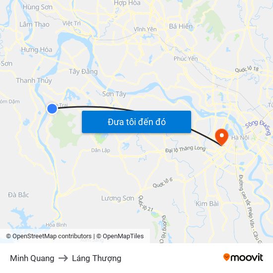 Minh Quang to Láng Thượng map