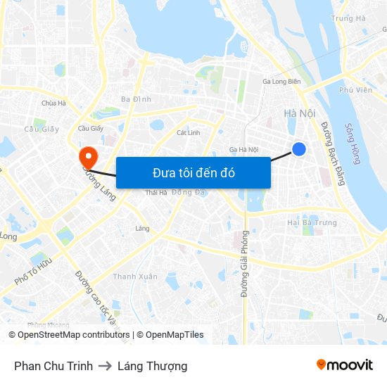 Phan Chu Trinh to Láng Thượng map