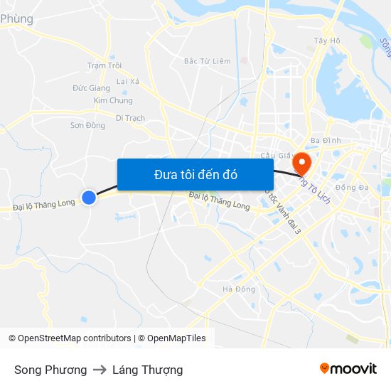 Song Phương to Láng Thượng map