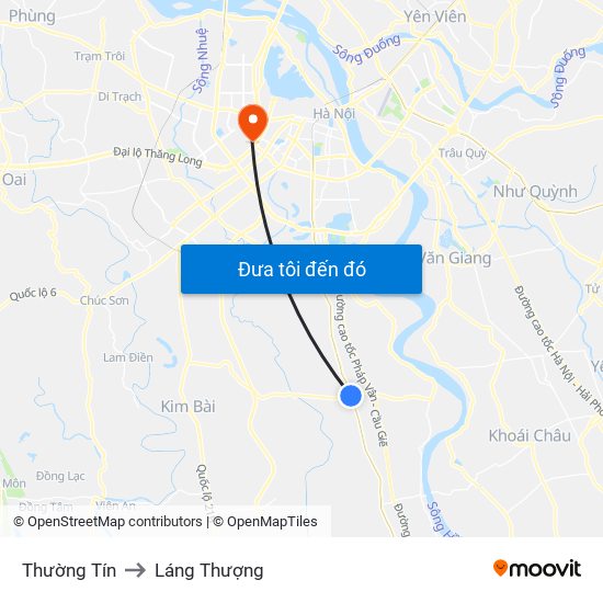 Thường Tín to Láng Thượng map