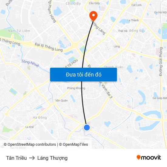 Tân Triều to Láng Thượng map