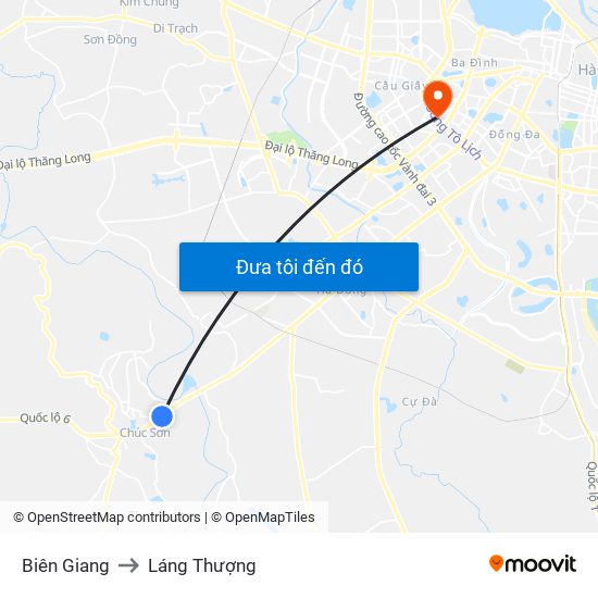 Biên Giang to Láng Thượng map