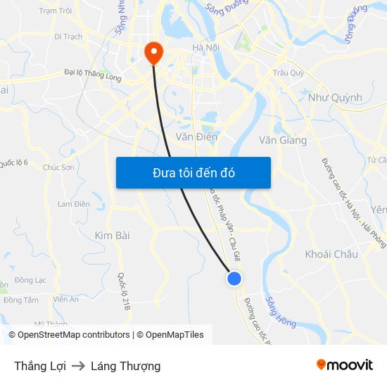 Thắng Lợi to Láng Thượng map