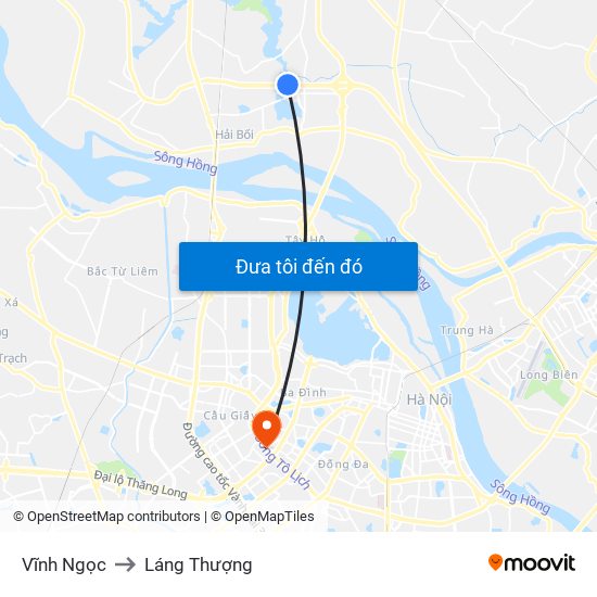 Vĩnh Ngọc to Láng Thượng map