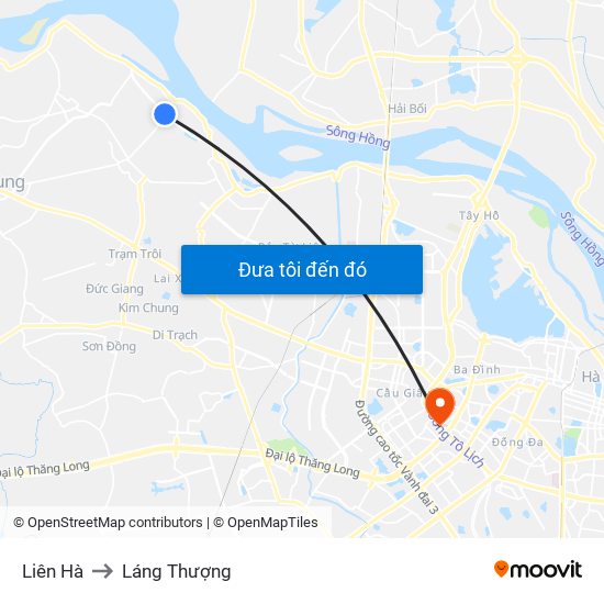 Liên Hà to Láng Thượng map