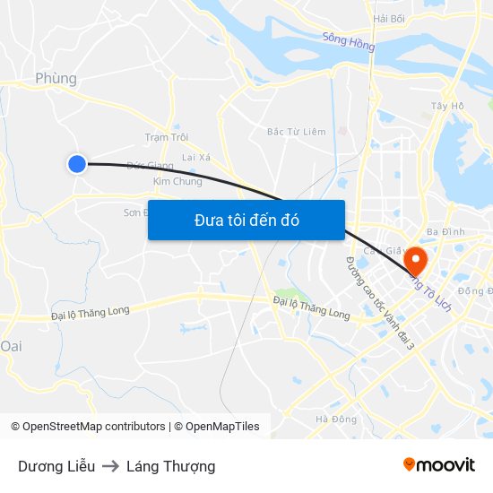 Dương Liễu to Láng Thượng map