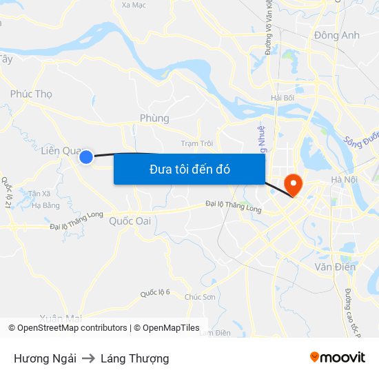 Hương Ngải to Láng Thượng map