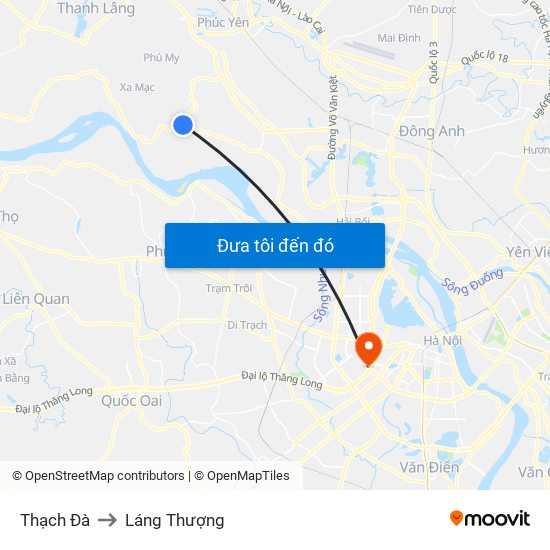Thạch Đà to Láng Thượng map