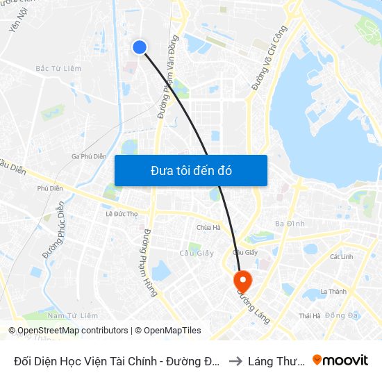 Đối Diện Học Viện Tài Chính - Đường Đức Thắng to Láng Thượng map