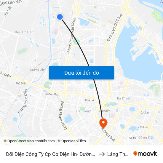 Đối Diện Công Ty Cp Cơ Điện Hn- Đường Đức Thắng to Láng Thượng map