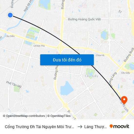 Cổng Trường Đh Tài Nguyên Môi Trường to Láng Thượng map