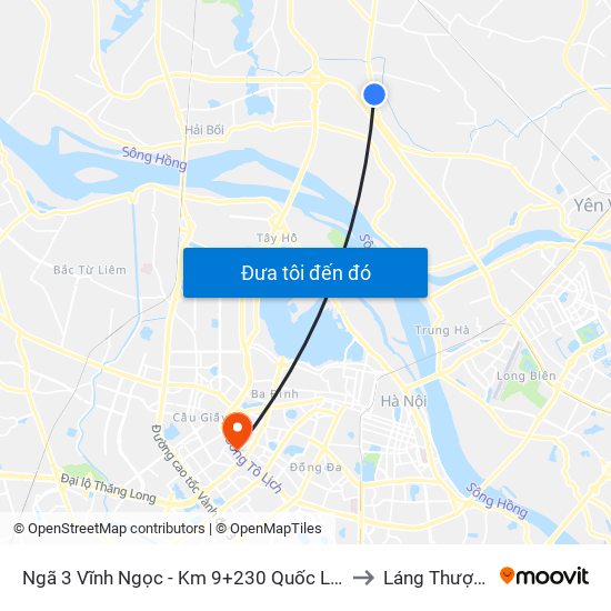 Ngã 3 Vĩnh Ngọc - Km 9+230 Quốc Lộ 3 to Láng Thượng map