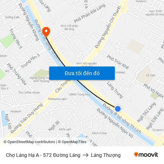 Chợ Láng Hạ A - 572 Đường Láng to Láng Thượng map