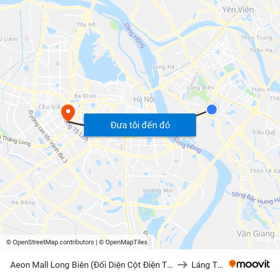 Aeon Mall Long Biên (Đối Diện Cột Điện T4a/2a-B Đường Cổ Linh) to Láng Thượng map