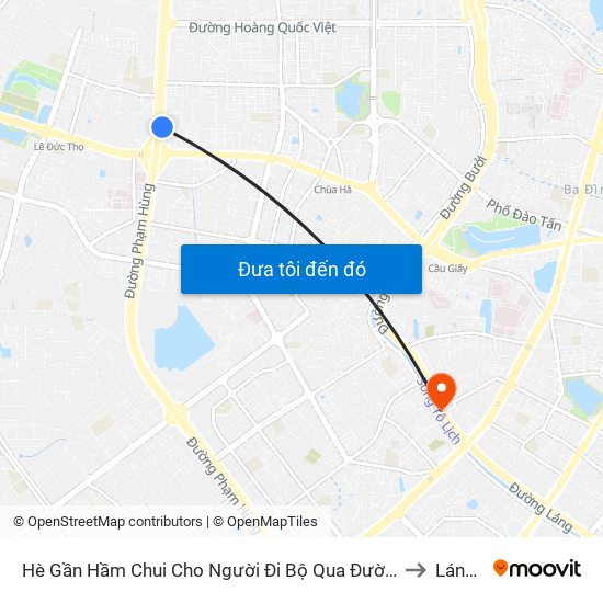 2b Phạm Văn Đồng to Láng Thượng map