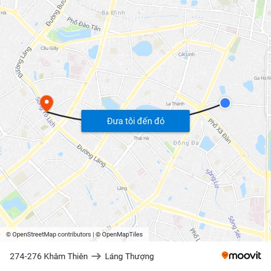 274-276 Khâm Thiên to Láng Thượng map