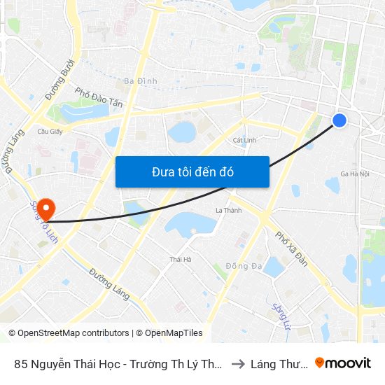 85 Nguyễn Thái Học - Trường Th Lý Thường Kiệt to Láng Thượng map