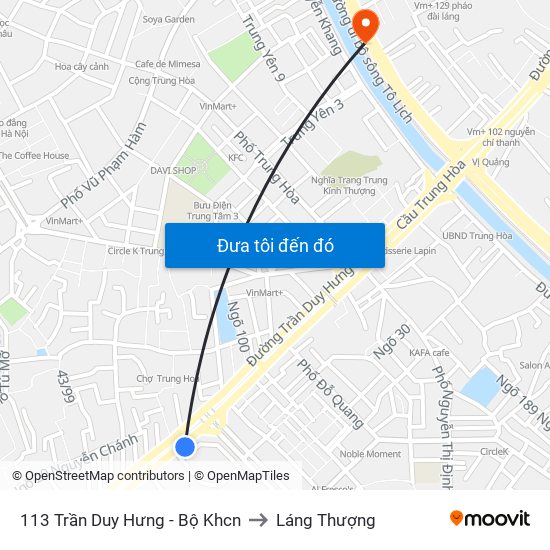 113 Trần Duy Hưng - Bộ Khcn to Láng Thượng map