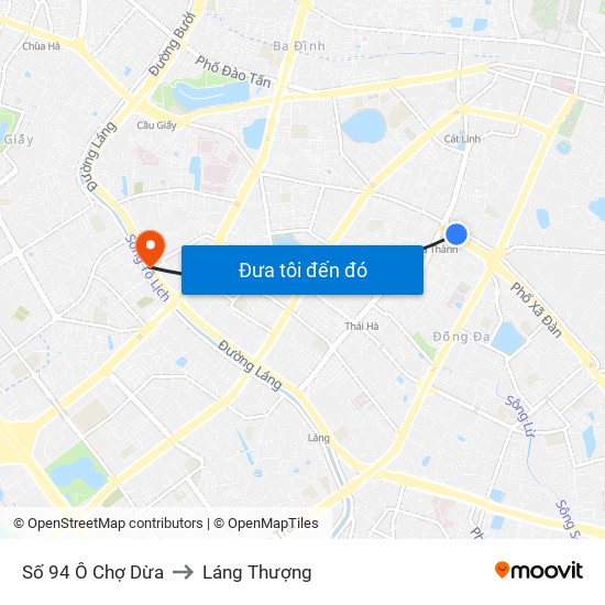 Số 94 Ô Chợ Dừa to Láng Thượng map