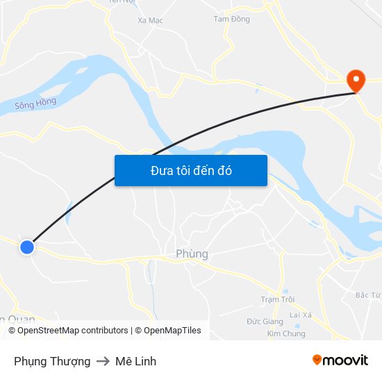 Phụng Thượng to Mê Linh map