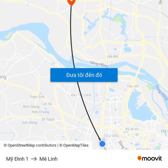 Mỹ Đình 1 to Mê Linh map