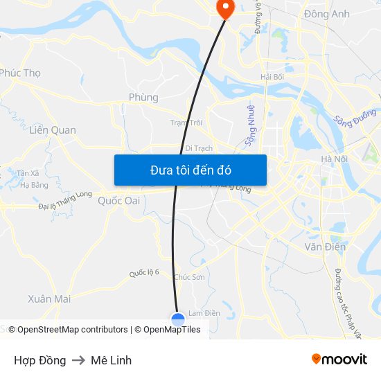 Hợp Đồng to Mê Linh map