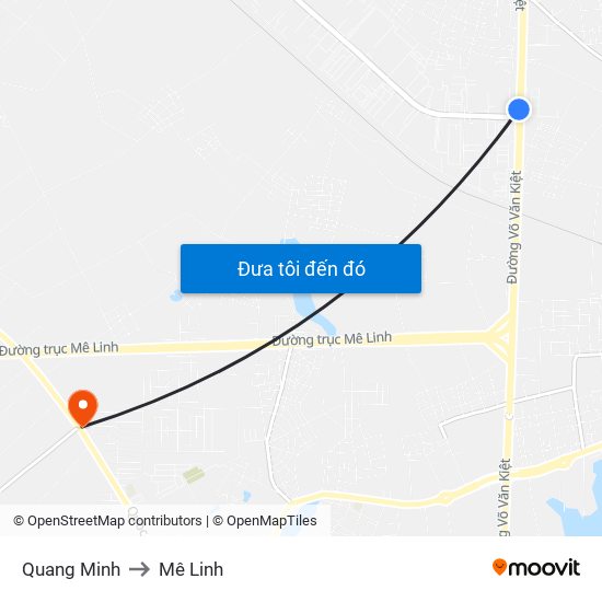 Quang Minh to Mê Linh map