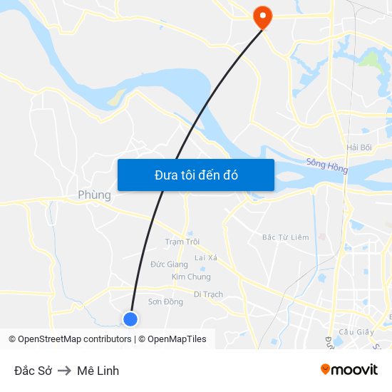 Đắc Sở to Mê Linh map