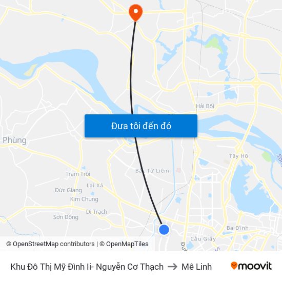 Khu Đô Thị Mỹ Đình Ii- Nguyễn Cơ Thạch to Mê Linh map