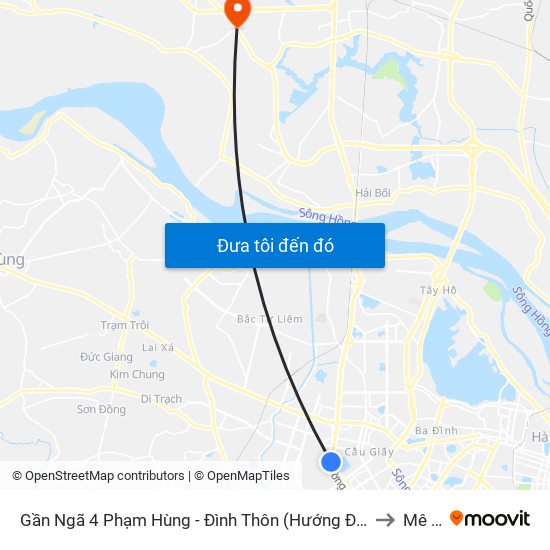 Gần Ngã 4 Phạm Hùng - Đình Thôn (Hướng Đi Khuất Duy Tiến)-Cột Sau to Mê Linh map