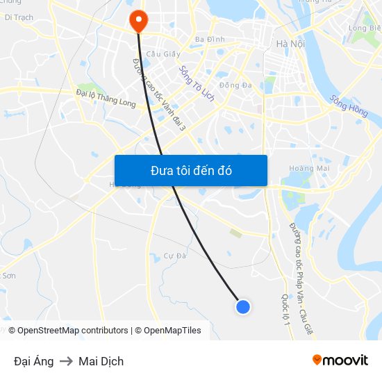 Đại Áng to Mai Dịch map