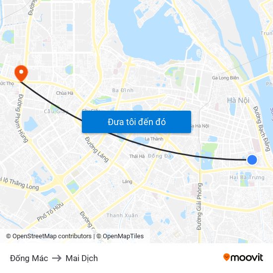 Đống Mác to Mai Dịch map