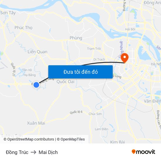 Đồng Trúc to Mai Dịch map