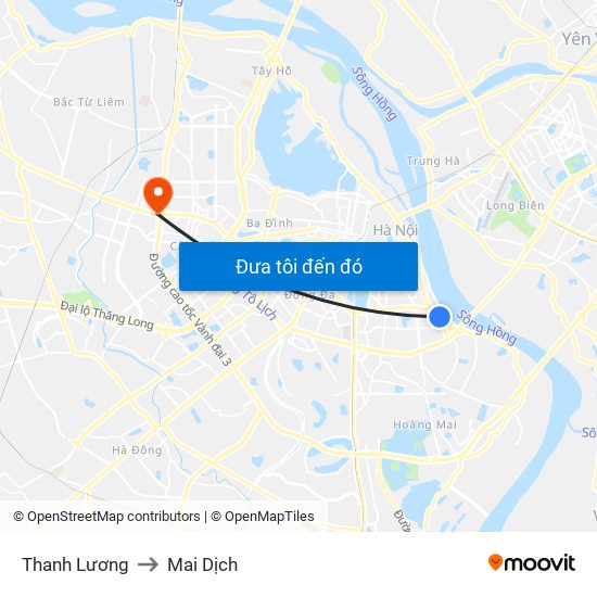 Thanh Lương to Mai Dịch map