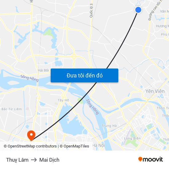 Thuỵ Lâm to Mai Dịch map