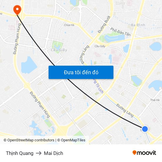 Thịnh Quang to Mai Dịch map